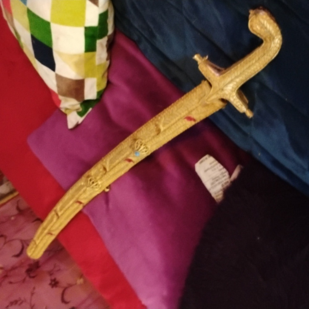 Ceremonial Wedding Sword w/ 24k Gold Filigree Handle and Sheath * Engraved Inscr